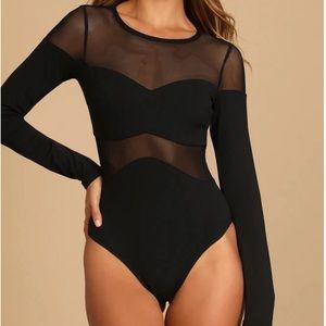 Lulus Bodysuit black and mesh - perfect for a night out!